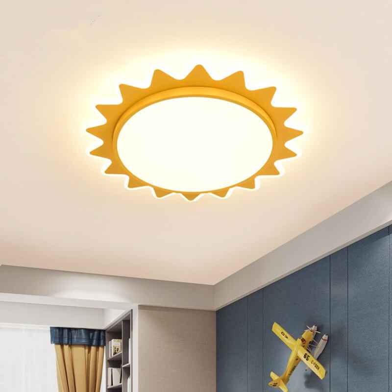 Whimsical Sun-Shaped LED Flush Mount Ceiling Light