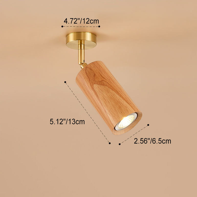 Nordic Minimalist Walnut Wood Linear Track LED Ceiling Light - Available in 1, 2, 3, or 4 Lights