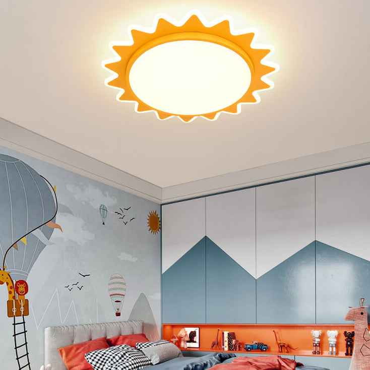 Whimsical Sun-Shaped LED Flush Mount Ceiling Light