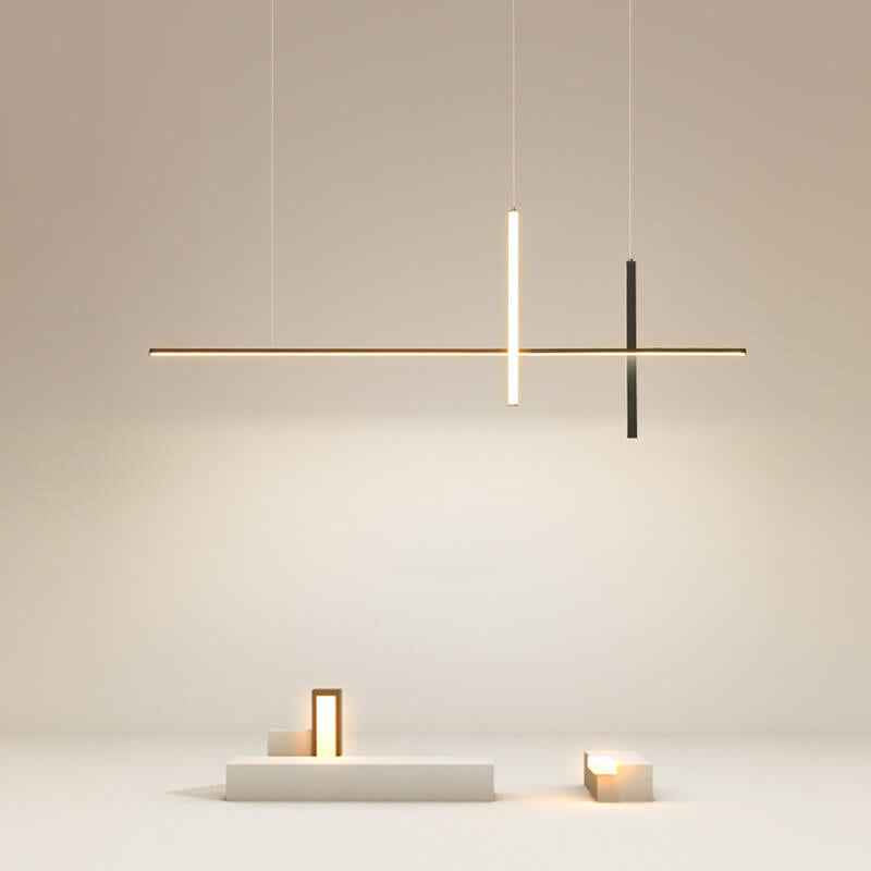Sleek Minimalist Long-Line LED Chandelier