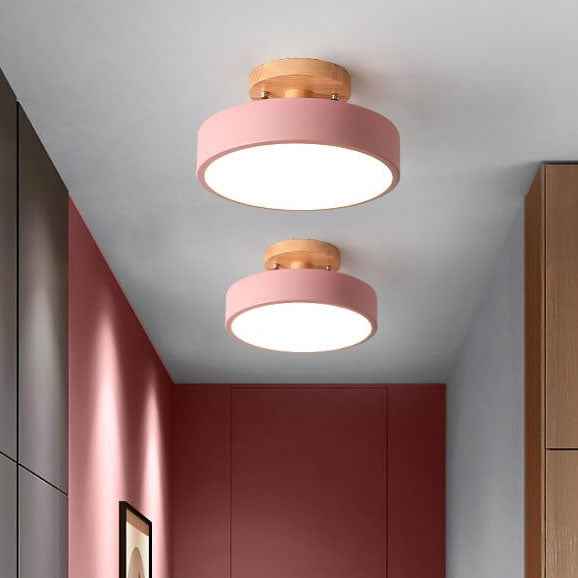 Nordic Style Round LED Semi-Flush Mount Ceiling Light