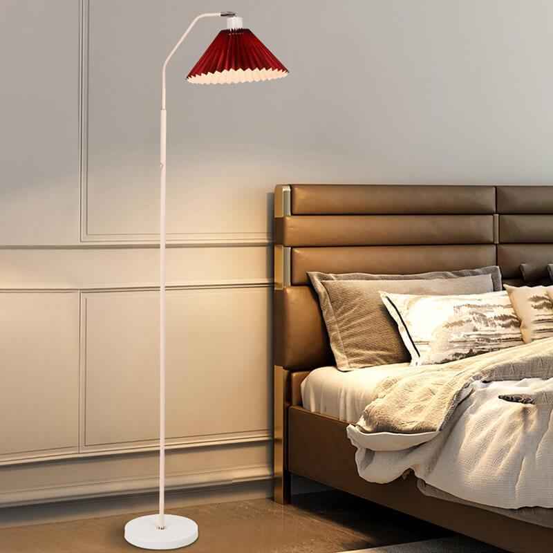 Elegant Minimalist Fabric Pleated Shade Floor Lamp with Single Light