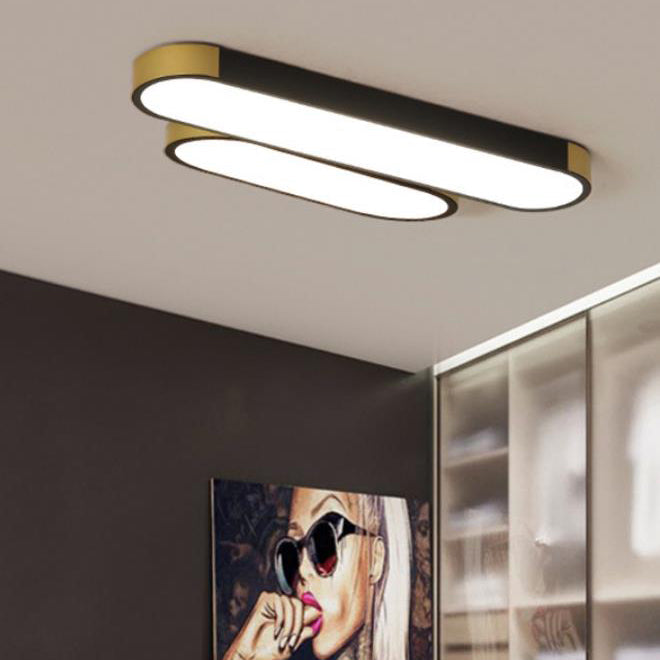 Contemporary Rectangular LED Flush Mount Ceiling Light with Minimalist Design
