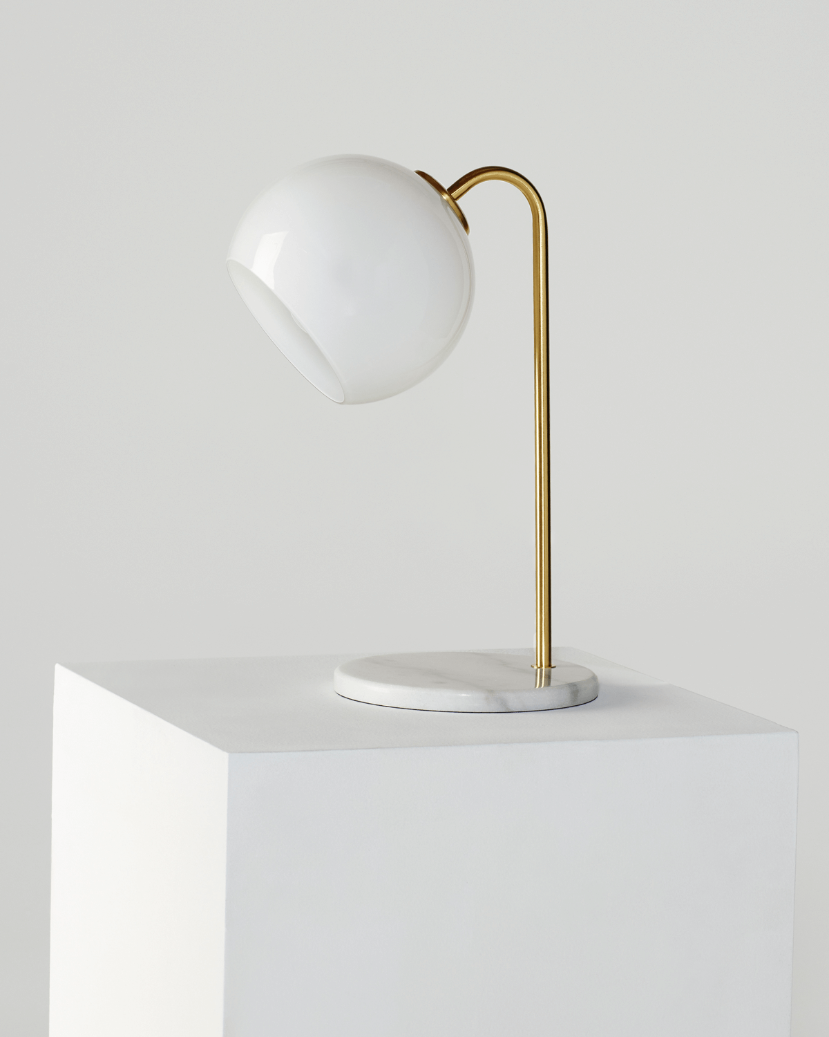 Kara Table Lamp | Frosted Glass Shade, Marble Base
