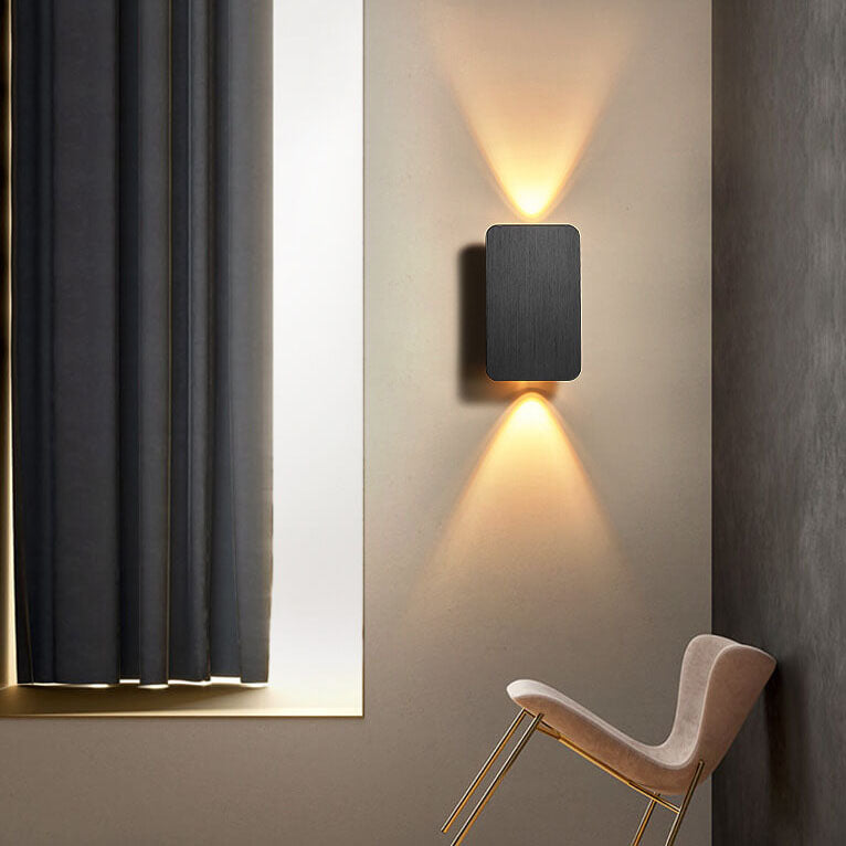 Nordic Minimalist Aluminum Rectangular LED Wall Sconce with 2 Lights