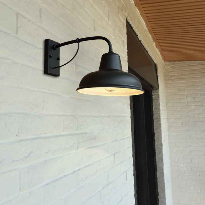 Rustic Iron Waterproof Outdoor Wall Sconce Lamp with Vintage Charm - 1-Light