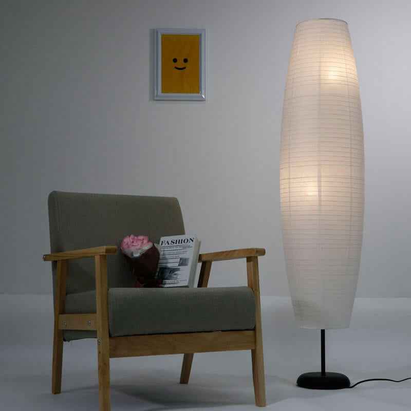 Nordic Minimalist Rice Paper 2-Light Column Floor Lamp