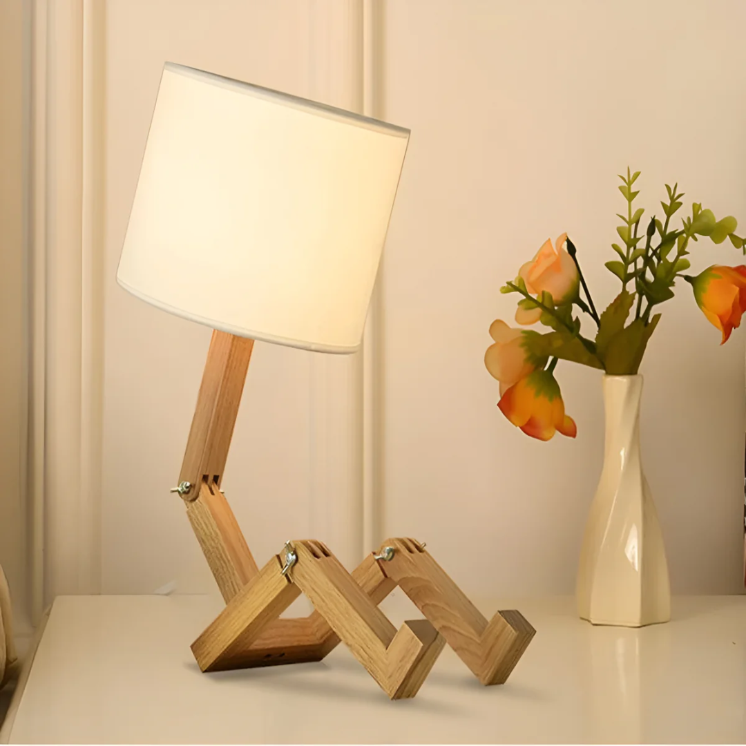 Rilo Table Lamp | Adjustable Wooden Design, Soft Warm Glow