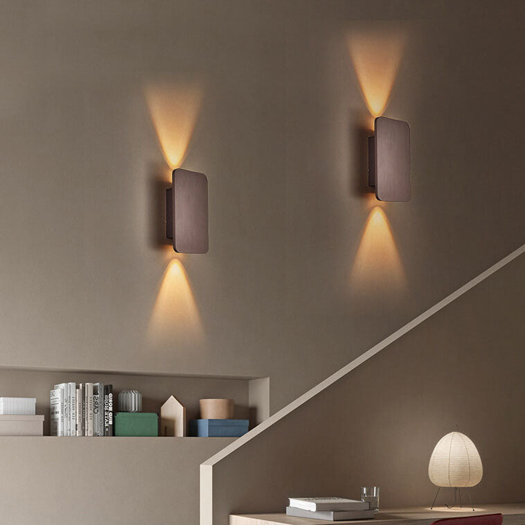 Nordic Minimalist Aluminum Rectangular LED Wall Sconce with 2 Lights