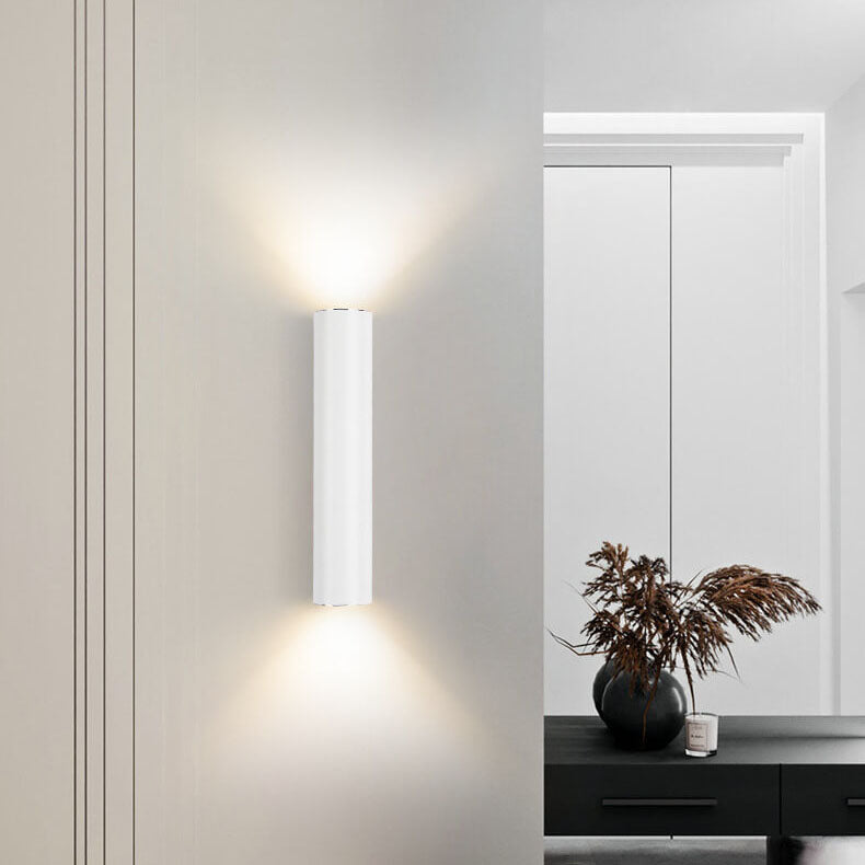 Minimalist Aluminum Cylindrical Wall Sconce with Two Lights