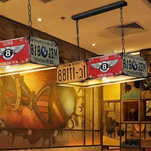 Modern Industrial Square and Rectangular Metal Chandelier with 3/5 Lights for Living Room