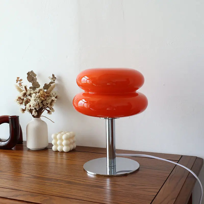 Lunaro Table Lamp | Bauhaus Design, Glass Ripple Shade