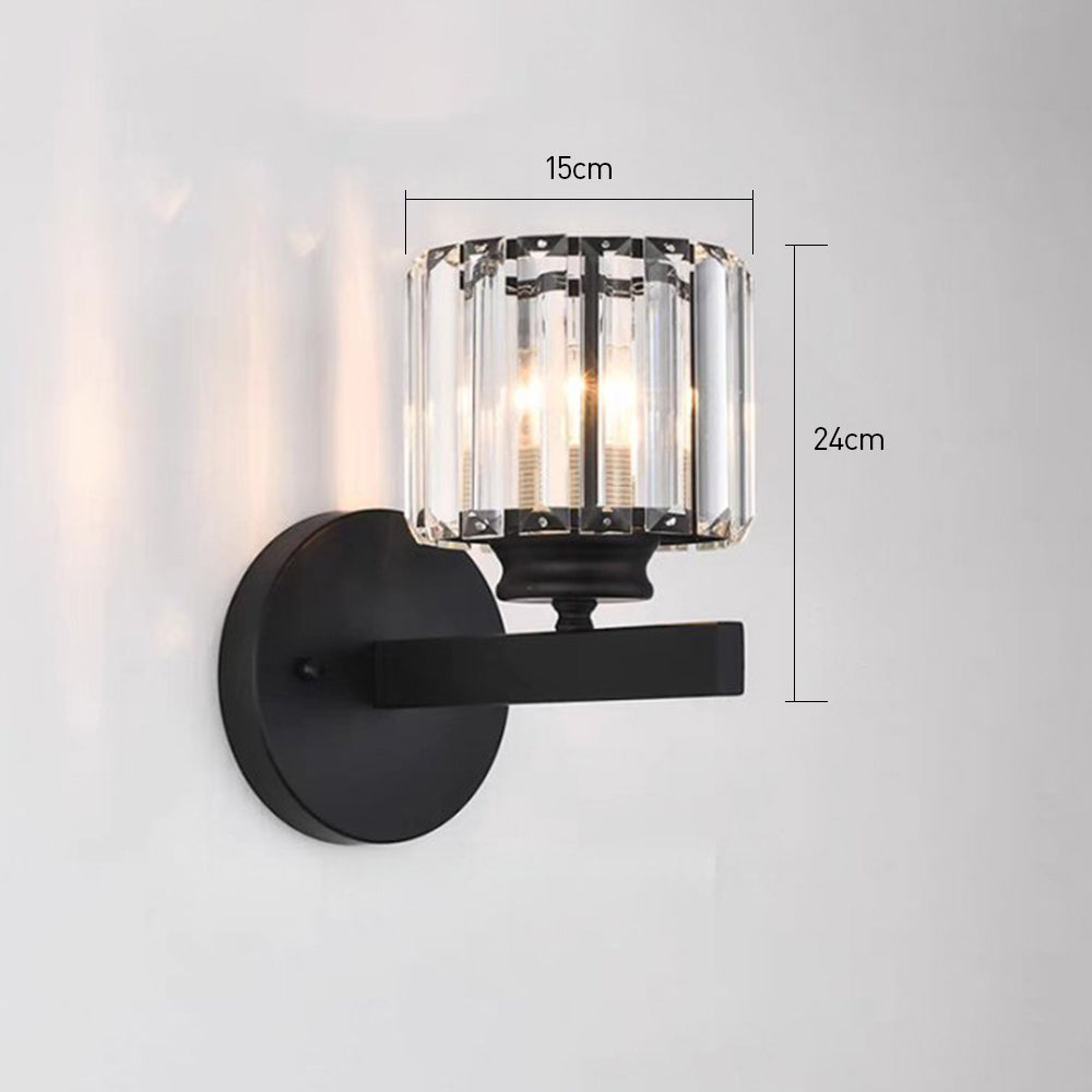 Bela Crystal Wall Light | Modern Iron Sconce, Dimmable E27 Bulb