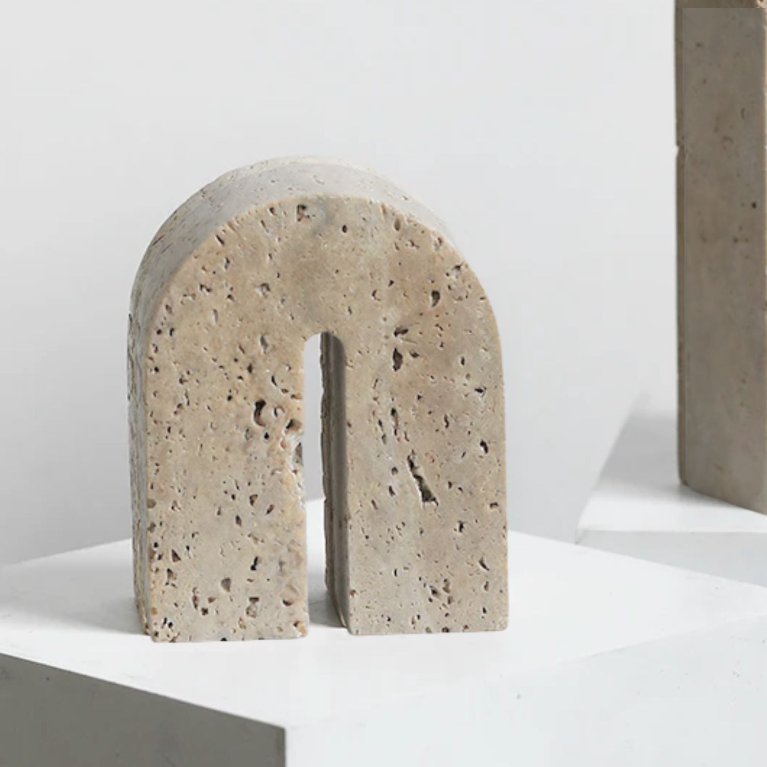 Bela Small Decorative Arch | Natural Travertine Stone, Minimalist Design
