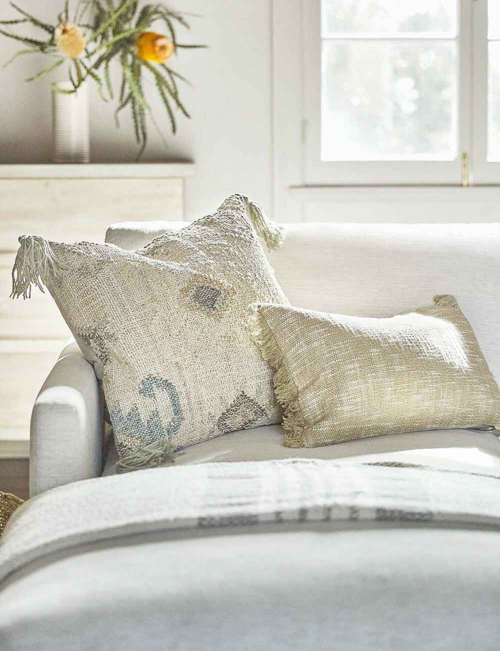 Jovial Throw Pillow | Southwestern Prints, Embroidered Tassels