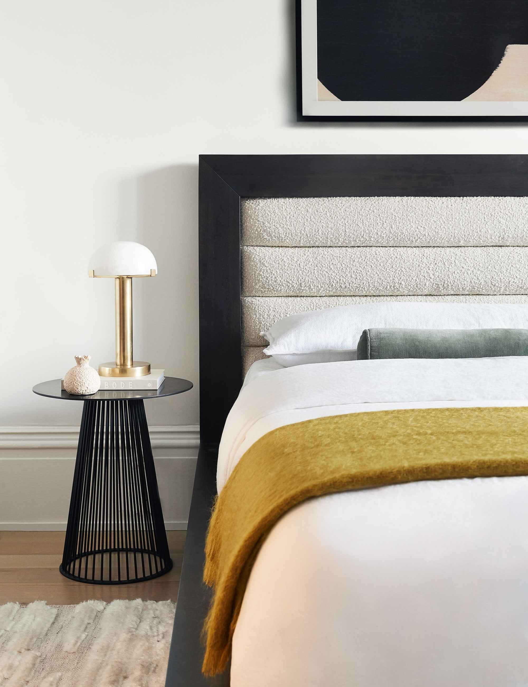 Luna Table Lamp | White Half-Moon Shade, Gold Base