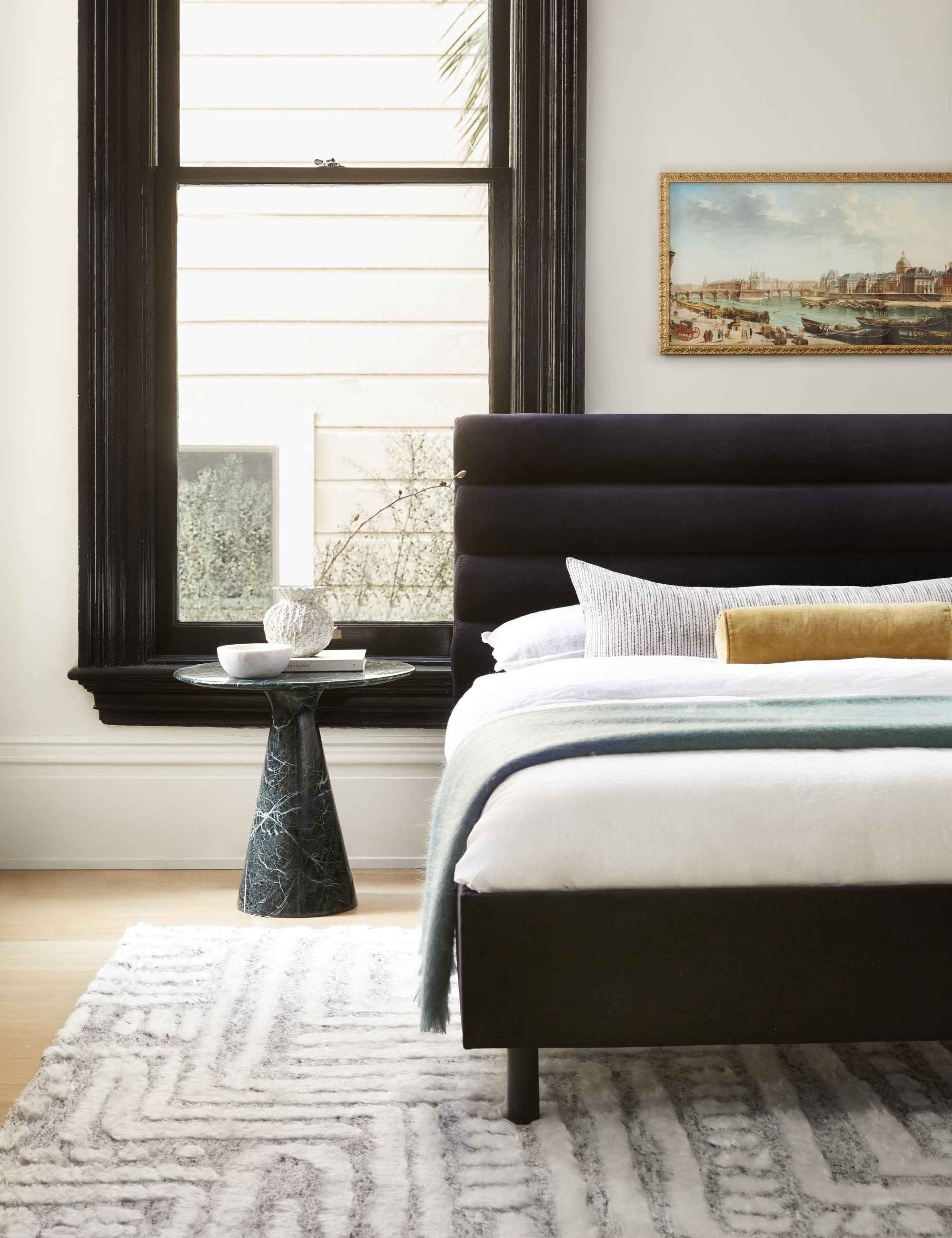 Pax Striped Lumbar Pillow | Marled Black and White Accent