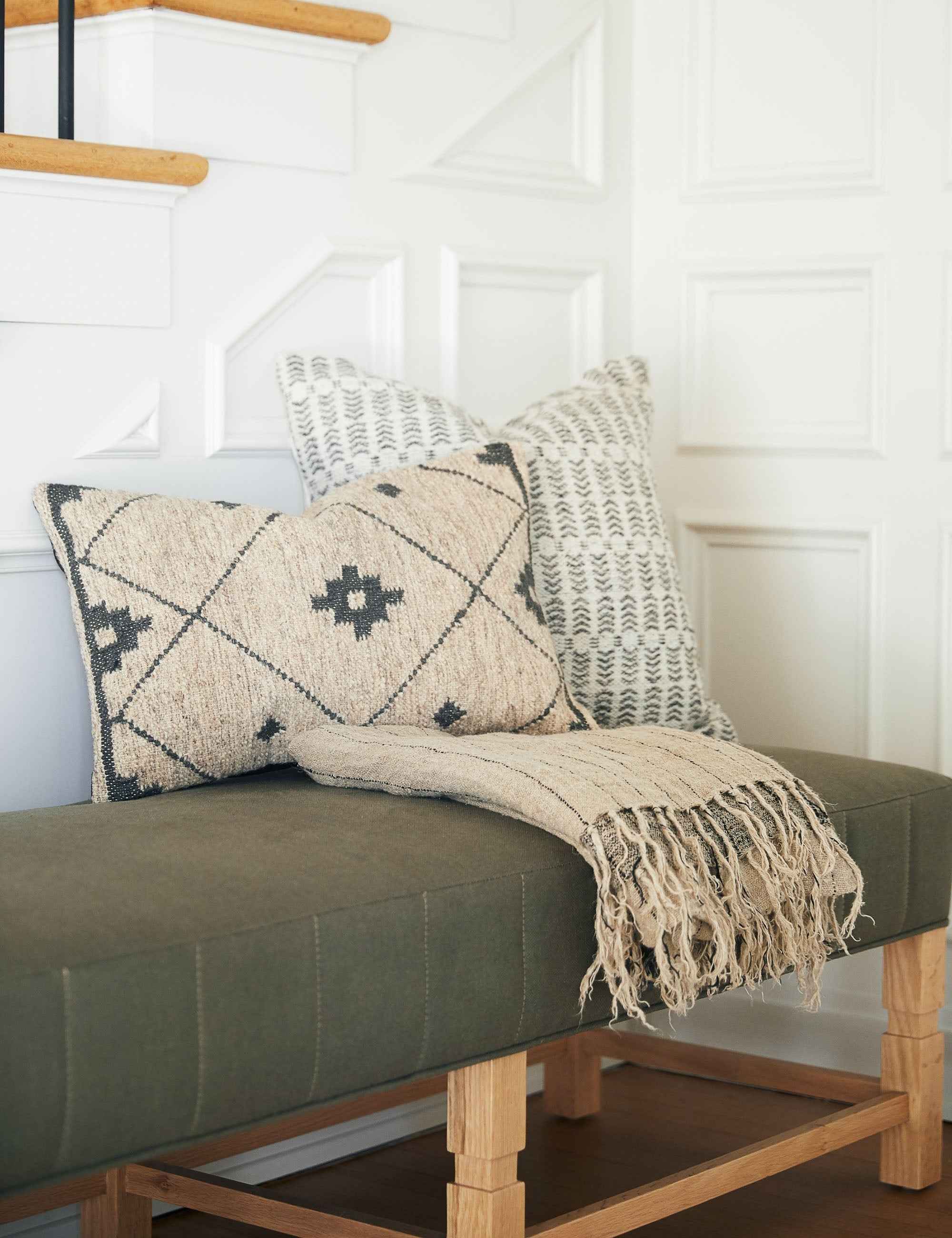 Nysa Throw Pillow | Woven Geometric Pattern, Cozy Accent