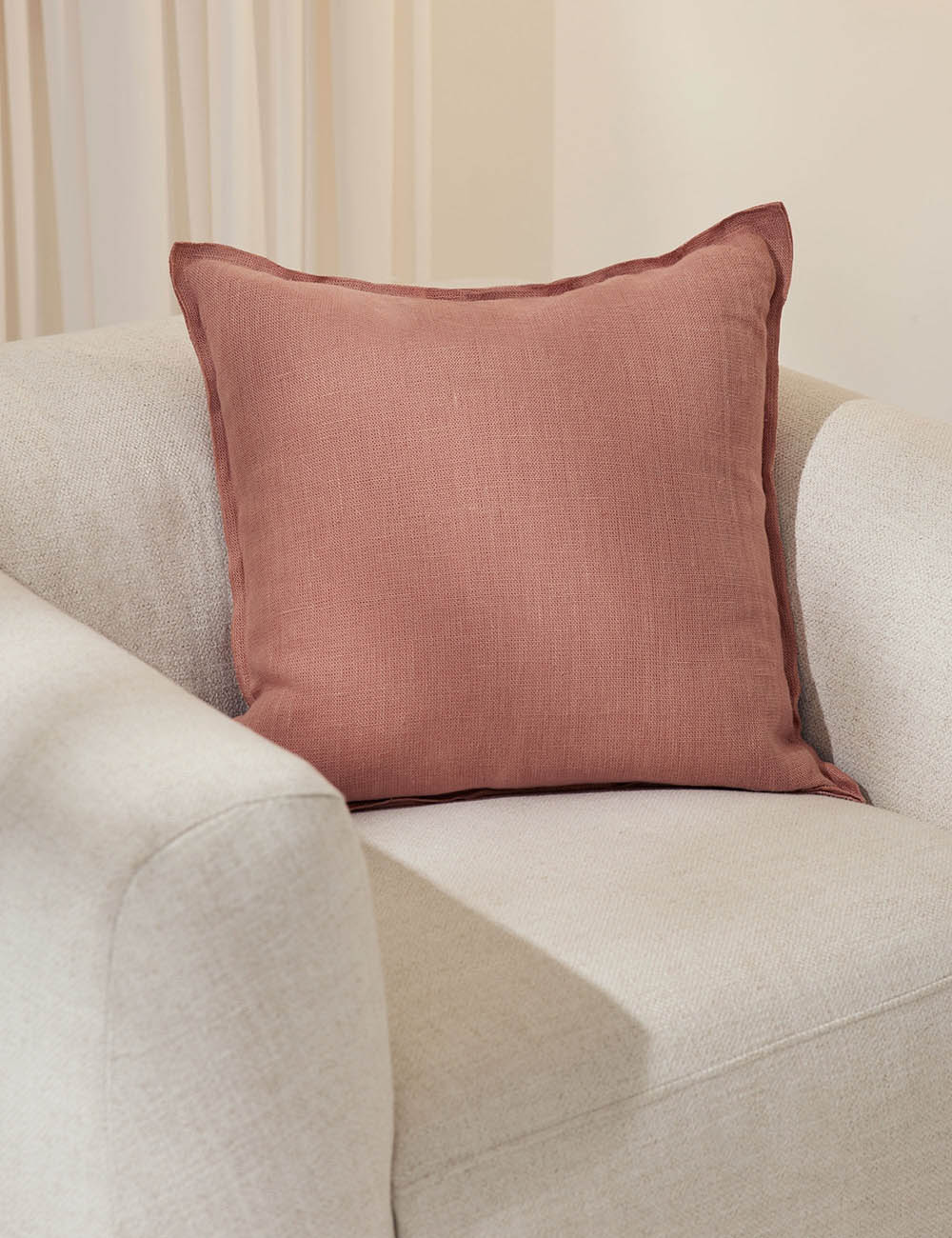 Luna Linen Lumbar Pillow | Superior Long Fiber Flax, Tonal Stitch Detail