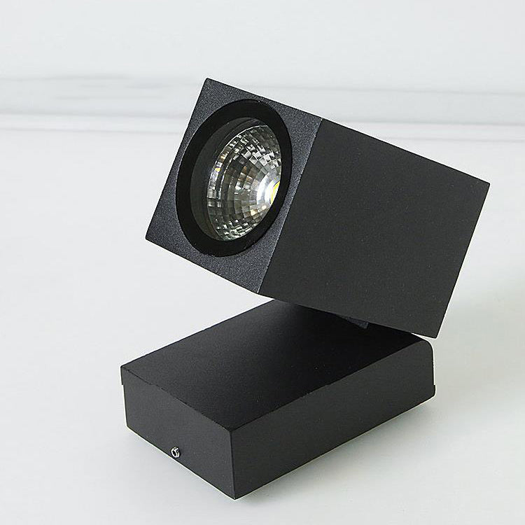 Contemporary Waterproof Square LED Spotlight for Outdoor Garden Wall - Adjustable Angle Sconce Lamp