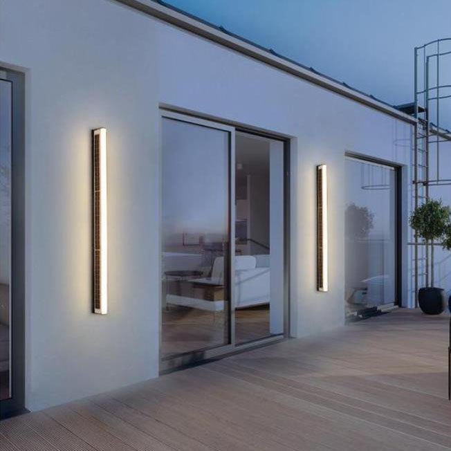 Contemporary Waterproof Outdoor Garden Wall Light with Long Acrylic Solar LED