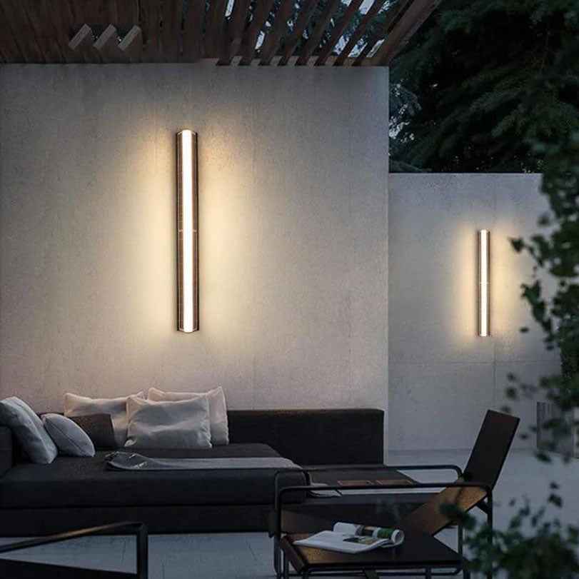 Contemporary Waterproof Outdoor Garden Wall Light with Long Acrylic Solar LED
