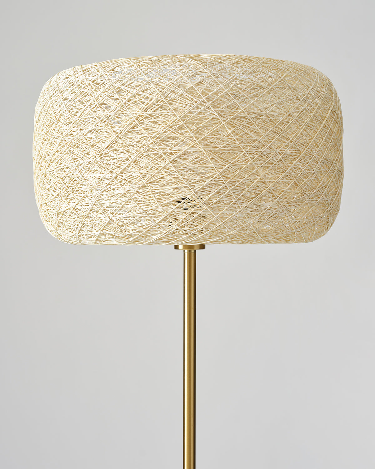 Riven Floor Lamp | Woven Shade, Slim Brass Pole