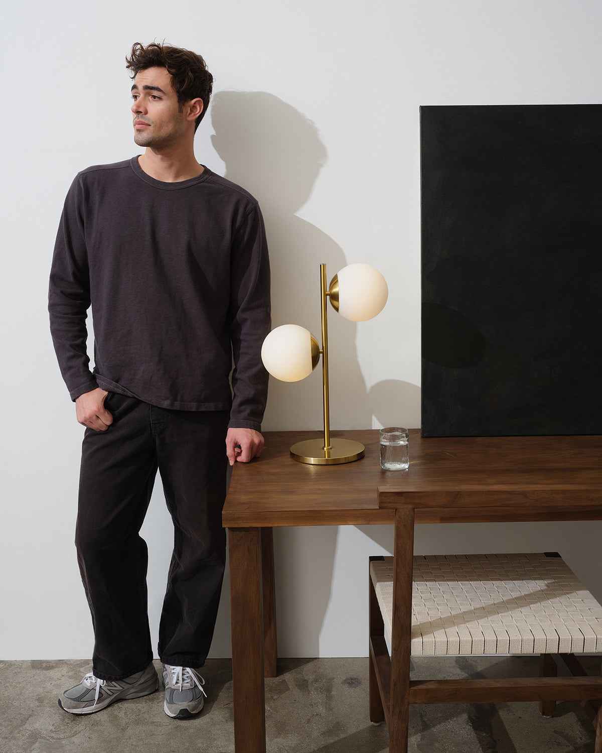 Bela Sphere Table Lamp | Brass Finish, USB-C Charging Port