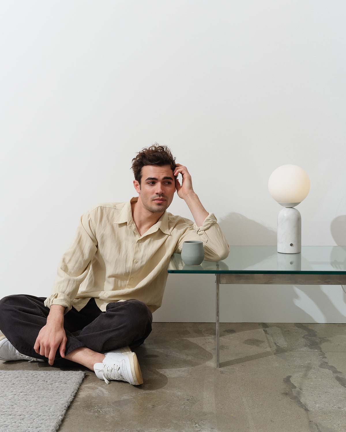 Milo Tall Table Lamp | Modern Marble Globe, Mid-Century Style