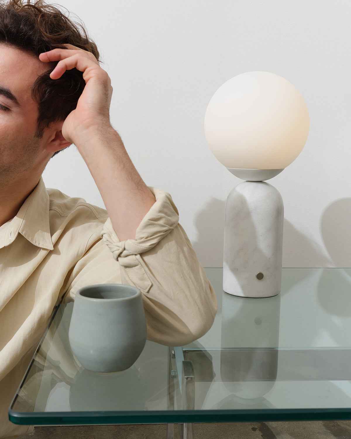 Milo Tall Table Lamp | Modern Marble Globe, Mid-Century Style