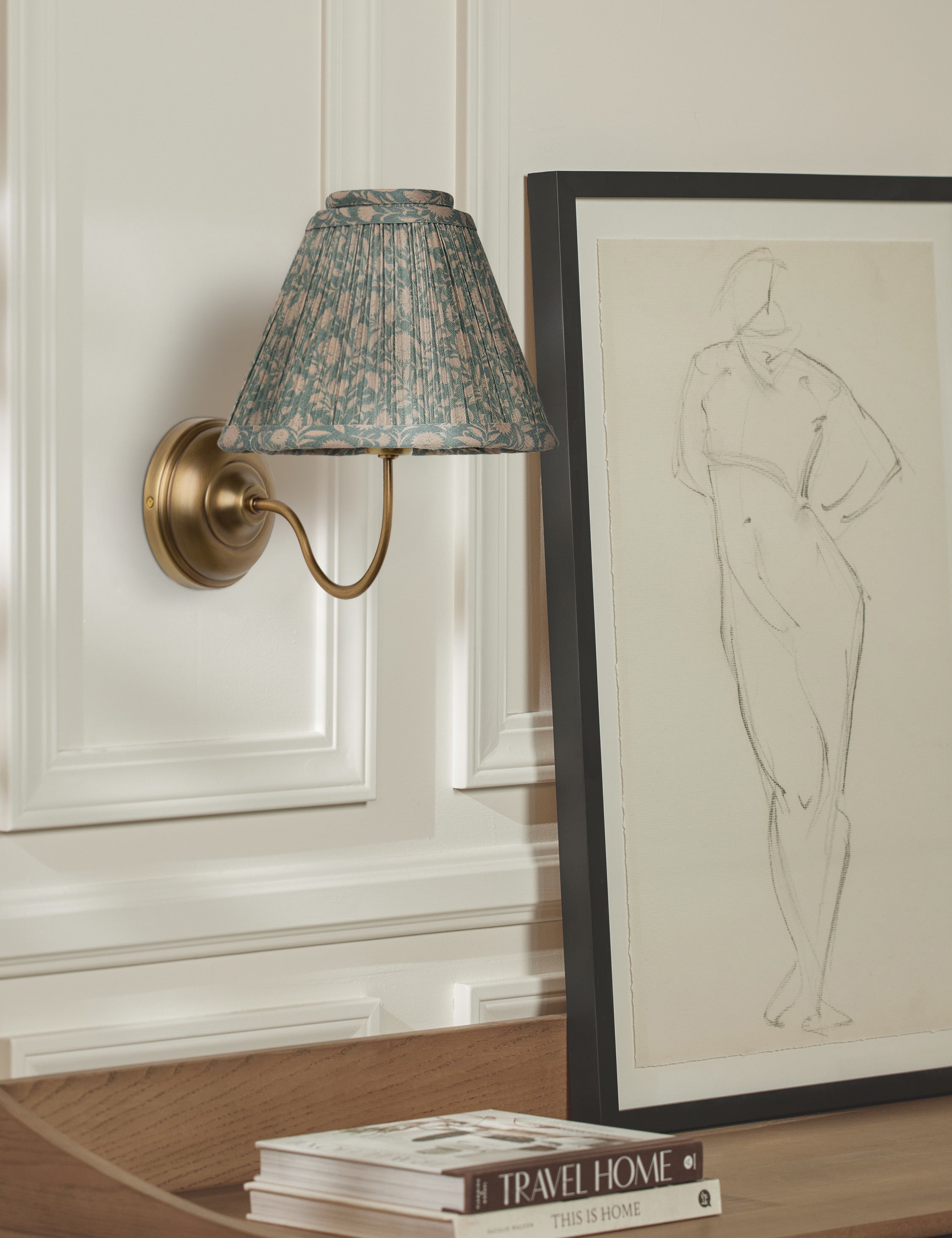 Juno Wall Sconce | Pleated Floral Shade, Textured Warmth