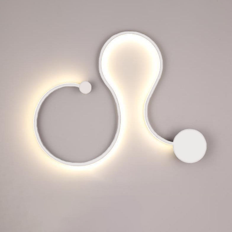 Contemporary Curved LED Wall Sconce Lamp in Long Aluminum Snake Design