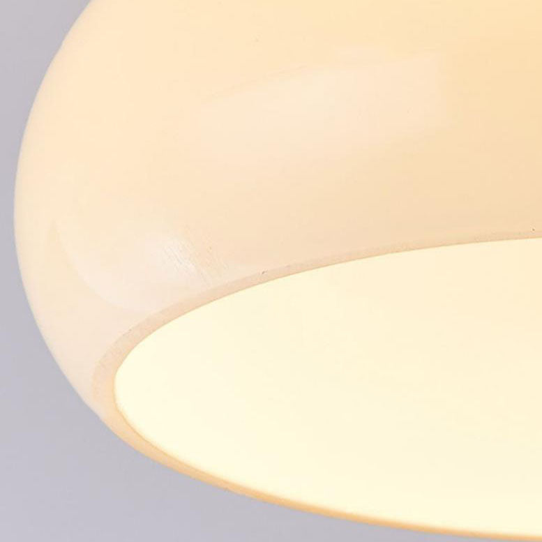 Artistic Vintage Walnut and Brass Round Semi-Flush Mount Ceiling Light with One Bulb