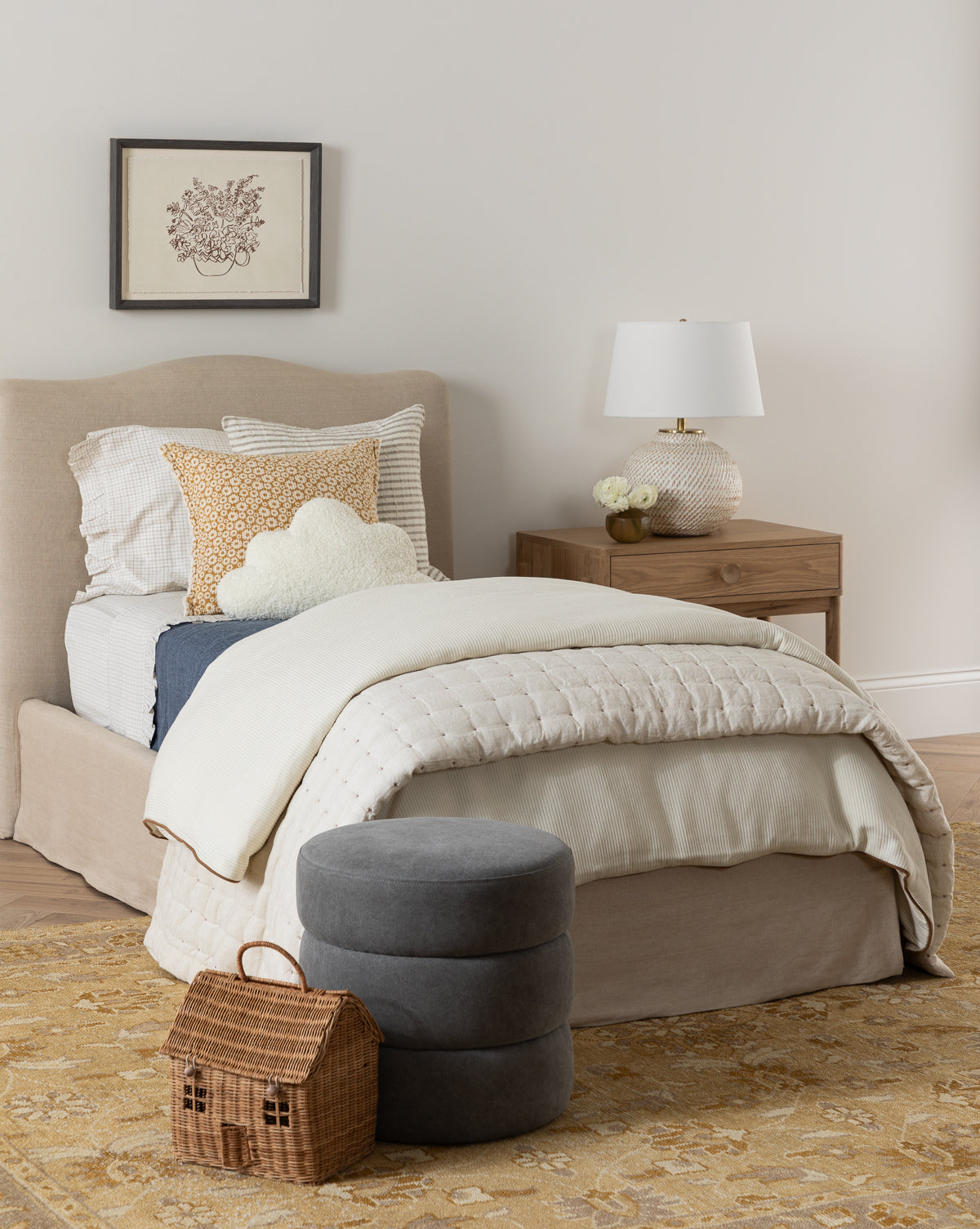 Talon Quilt  Soft Linen-Cotton Blend  Neutral Palette