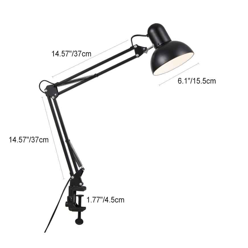 Contemporary Minimalist Retractable Long Arm Clip Table Lamp - 1-Light ABS Design for Bedroom