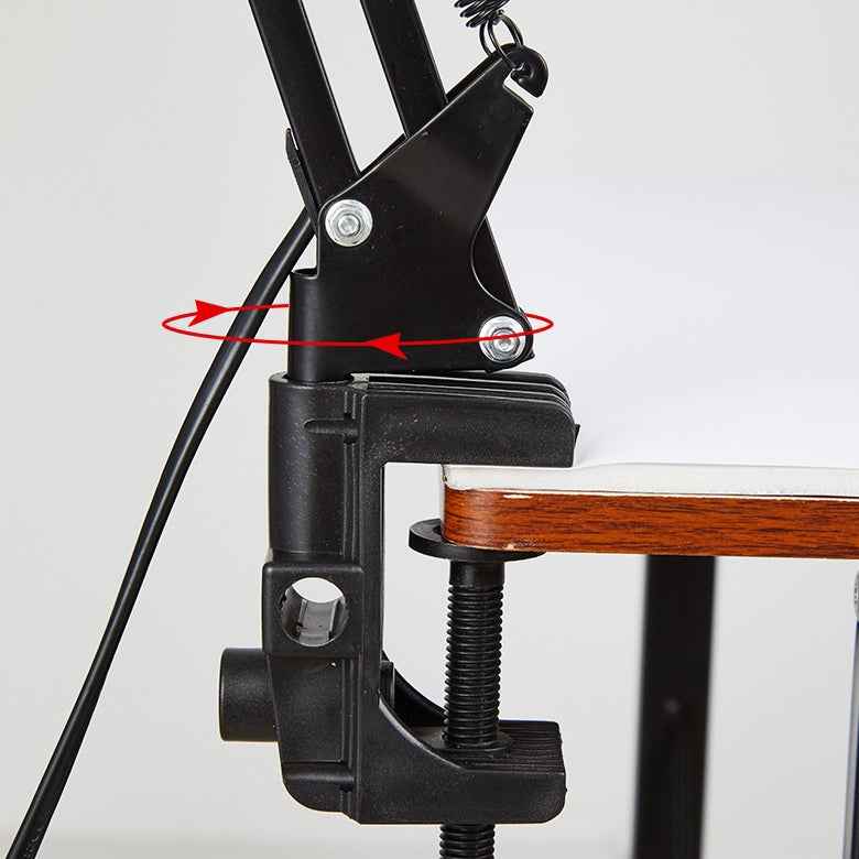 Contemporary Minimalist Retractable Long Arm Clip Table Lamp - 1-Light ABS Design for Bedroom