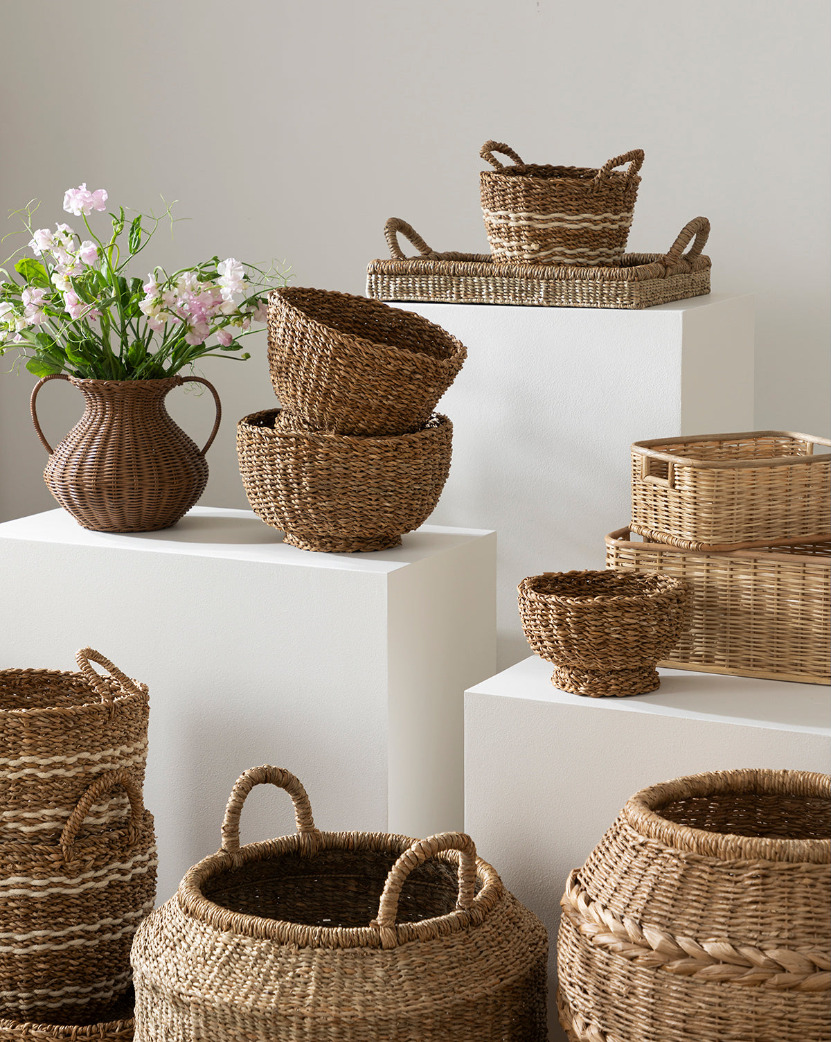 Aurelia Woven Vase  Wicker & Rattan Glass Design
