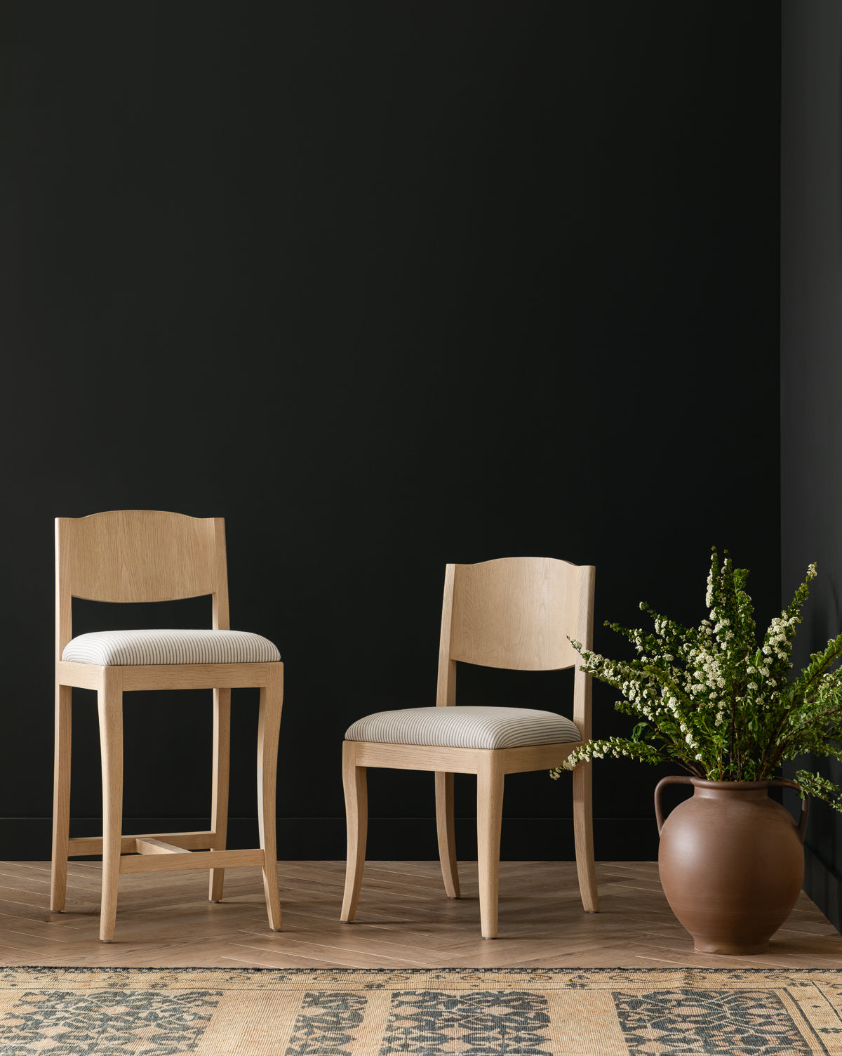 Bello Dining Chair  White Oak Frame, Upholstered Seat
