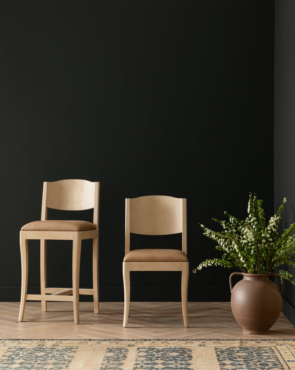 Bello Dining Chair  White Oak Frame, Upholstered Seat