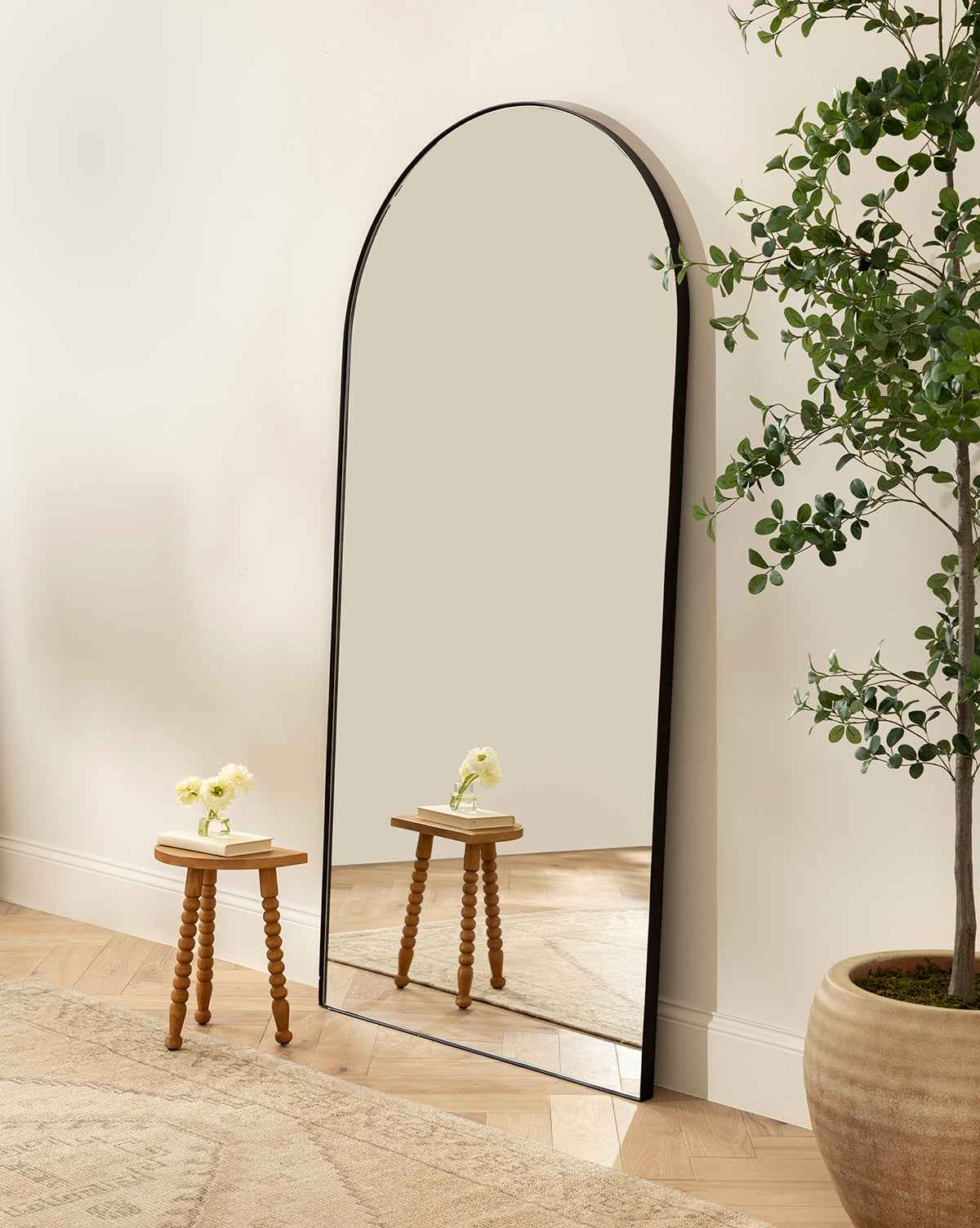 Gala Floor Mirror  Elegant Domed Top, 7 Feet Tall