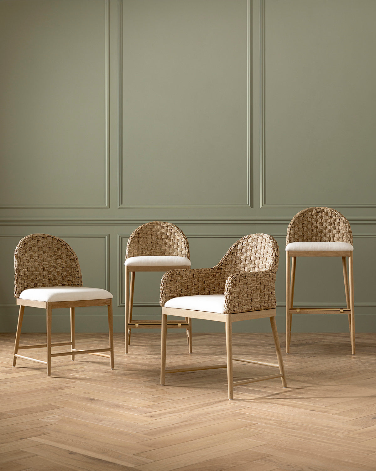 Milo Arm Chair  Solid Oak Base, Woven Back and Arms