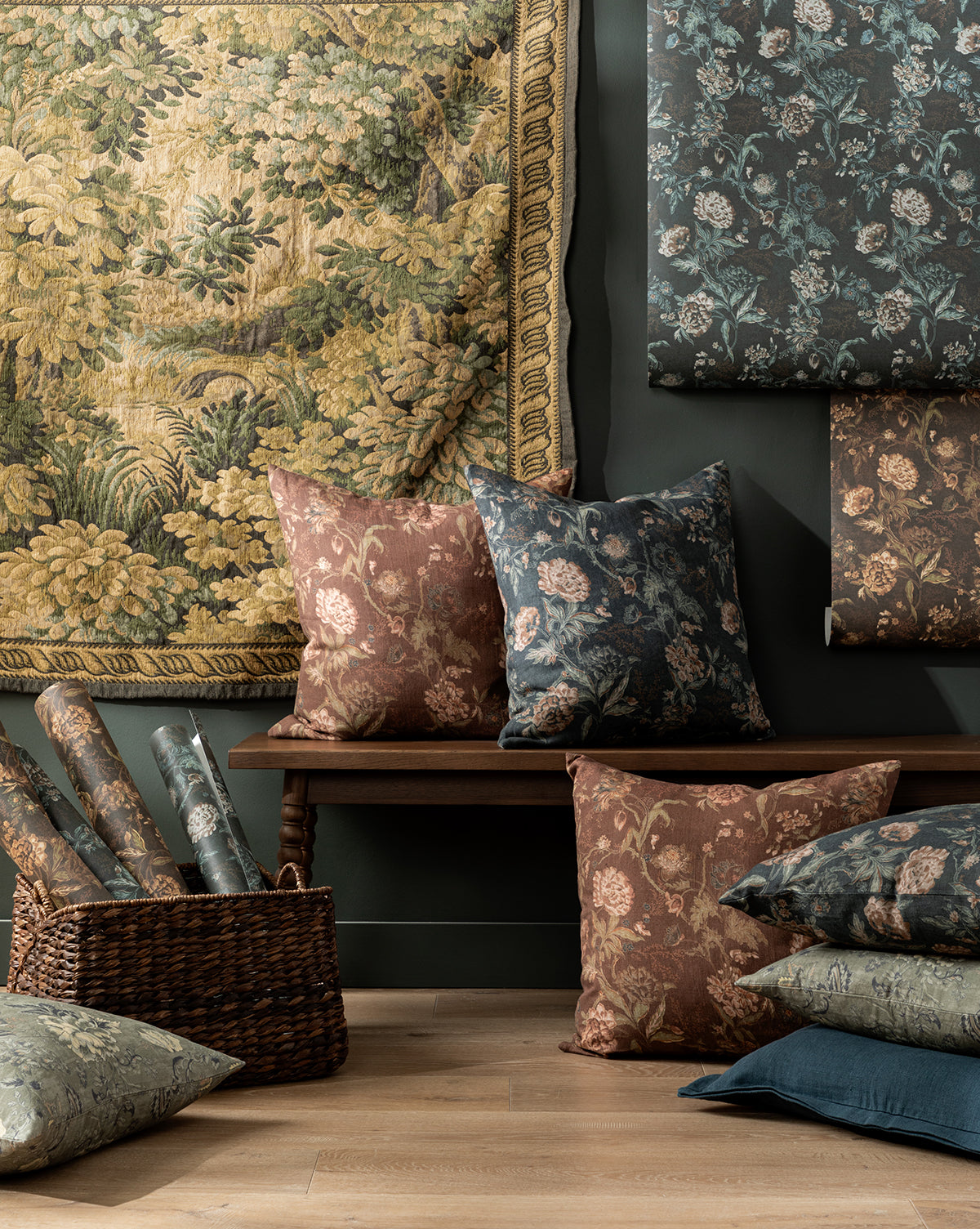 Bello Wall Tapestry  Botanical Design, Old-World Charm