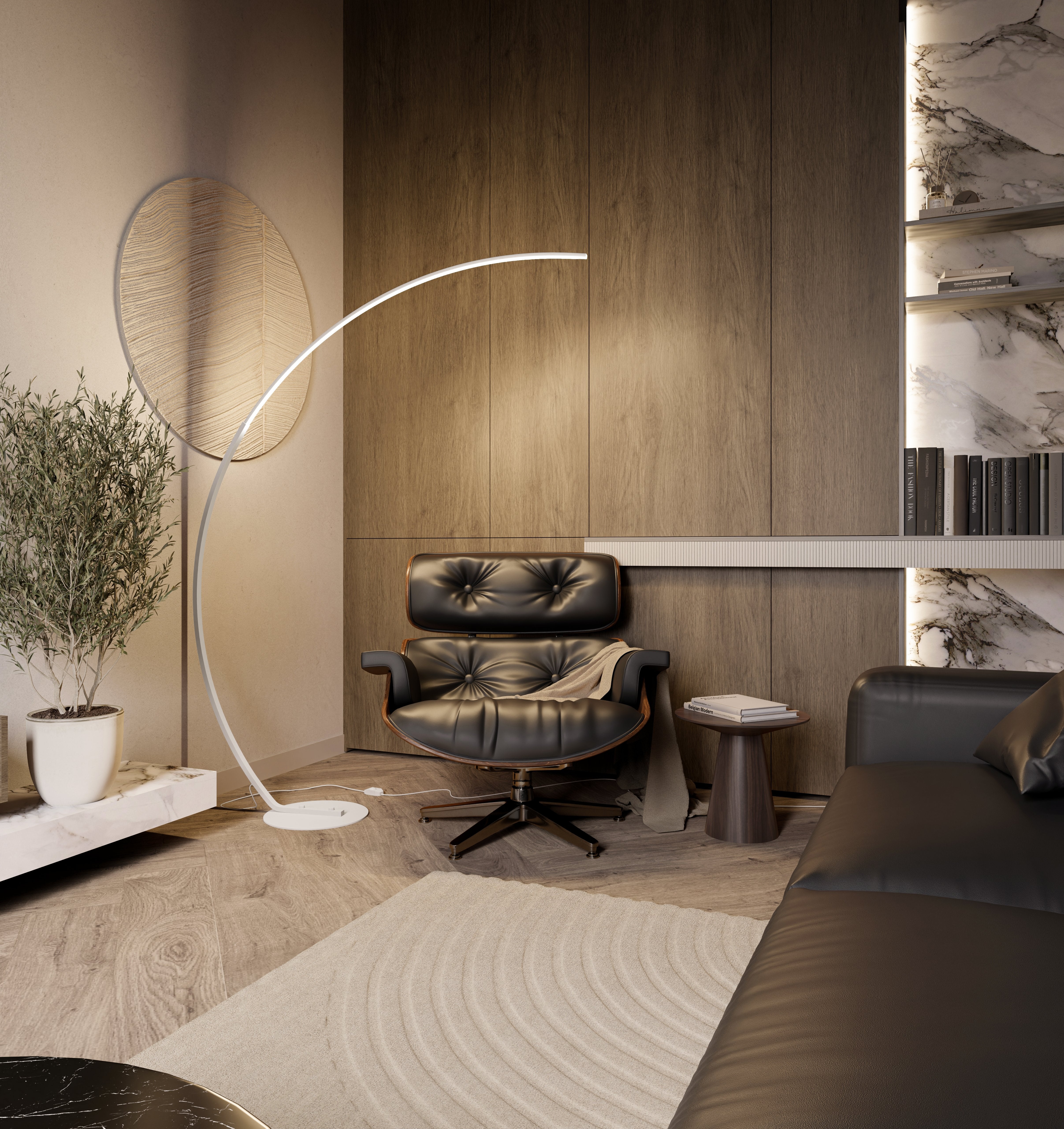 Luna Floor Lamp | Matte Black, Dimmable LED 2700K Light