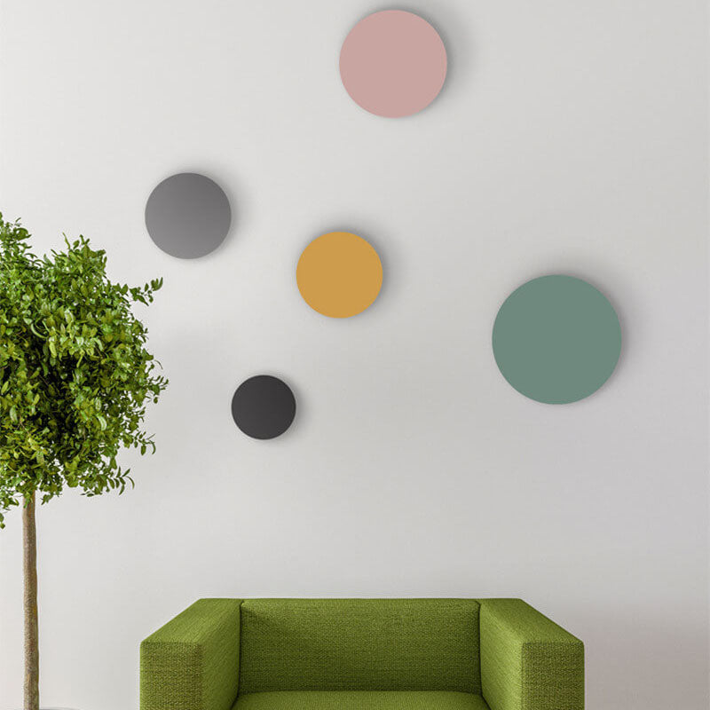 Contemporary Colorful Round Iron LED Wall Sconce