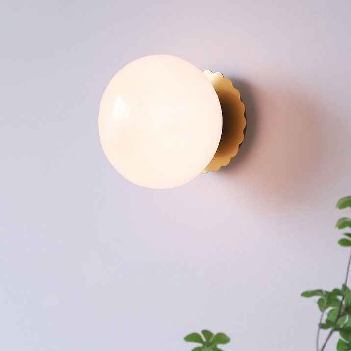 Contemporary Vintage Minimalist Round Iron and Glass 1-Light Wall Sconce - Cendre Home