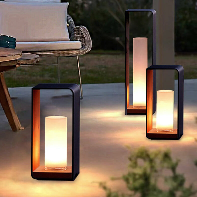 Contemporary Square Stainless Steel Acrylic LED Waterproof Landscape Light for Outdoor Patios
