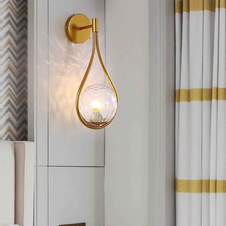 Contemporary 1-Light Globe Water Drop Wall Sconce - Dual Design