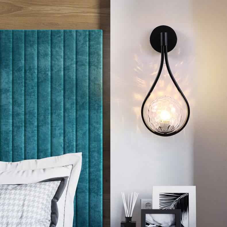 Contemporary 1-Light Globe Water Drop Wall Sconce - Dual Design