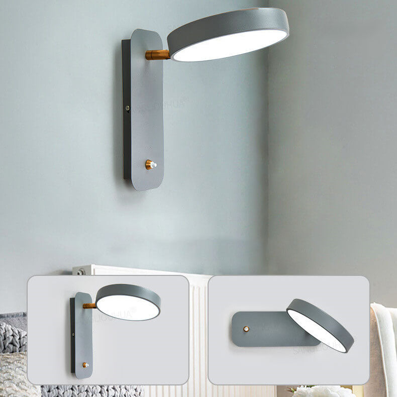Nordic Minimalist Round Rotatable LED Wall Sconce for Reading