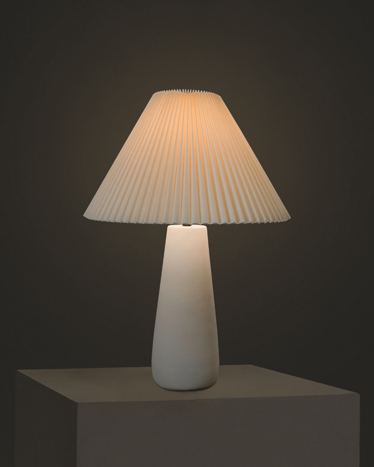 Gwen Table Lamp | Linen Pleated Shade, Ceramic Base